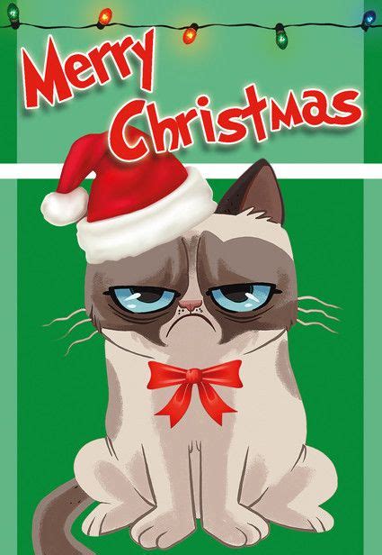 Merry Christmas Illustrated Grumpy Cat Christmas Cards 16 Grumpy