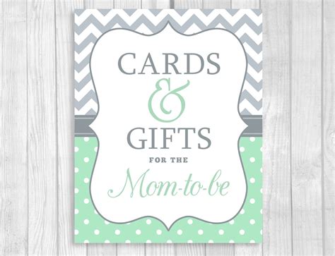 The guests will have to talk to the other guests in order to complete a line. Cards and Gifts 5x7 8x10 Printable Baby Shower Mint Green and