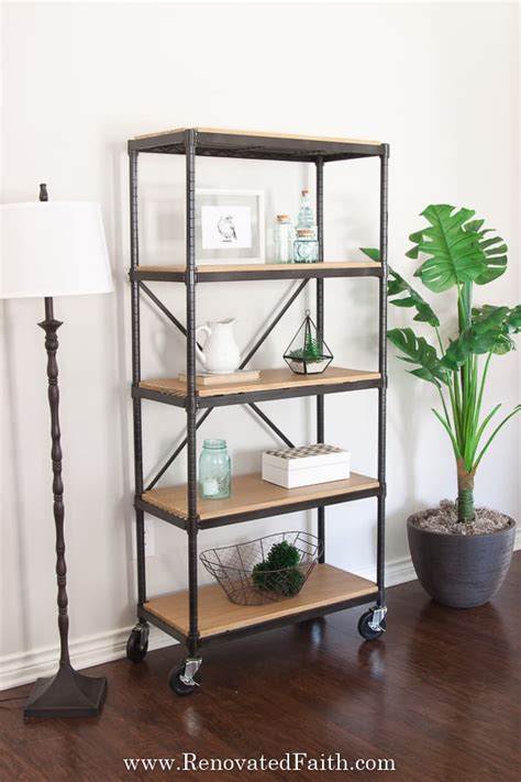 Easy Diy Industrial Shelves On A Budget Wire Shelving Hack
