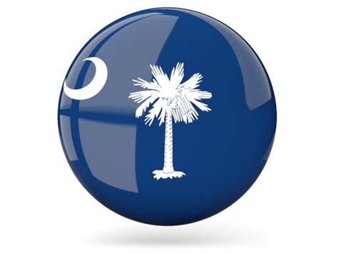 Glossy Round Icon Illustration Of Flag Of South Carolina