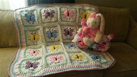 8 Butterfly Kisses Baby Blanket Crochet Pattern