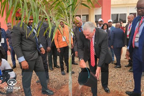 Planting A Tree And Offering Books Mark The Agenda Of The Visit Of The Cuban President To Angola