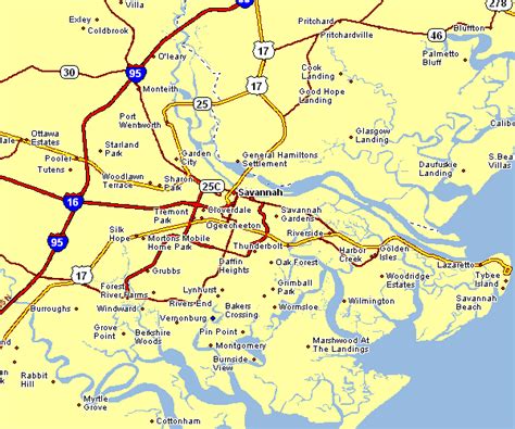 Area Map Of Savannah