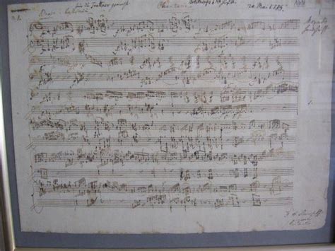 An Original Manuscript Of Mozarts Photo