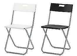 Looking for a cheap chair? IKEA Folding Chair Gunde White/Black Steel Polypropylena Plastic Seat Garden | eBay