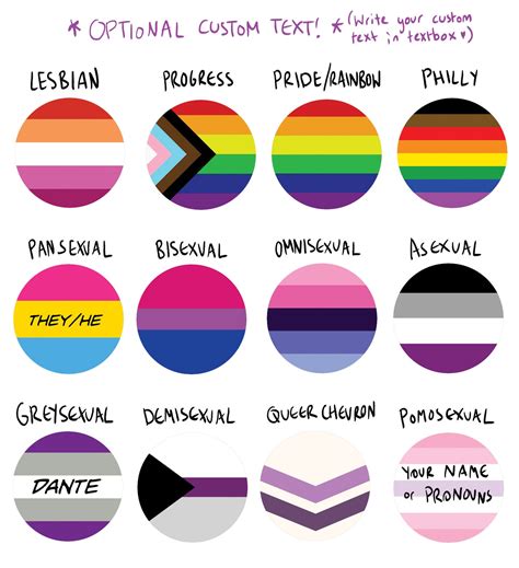 15 Customisable Sexuality Pride Flag Pin Button With Etsy