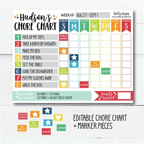Behavior Chart Chore Board Routine Chart Toddler Chore Chart Boys