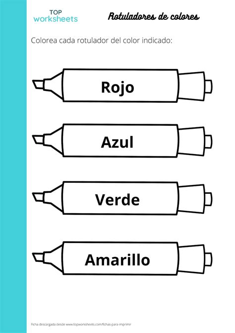 Colorea Cada Rotulador Printable Worksheet TopWorksheets 280 The Best