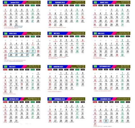 Link Download Kalender 2023 Coreldraw Lengkap Masehi Dan Hijriyah 12