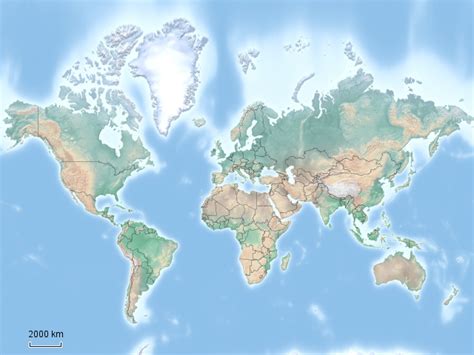 StepMap - Test Welt politisch - Landkarte für Welt