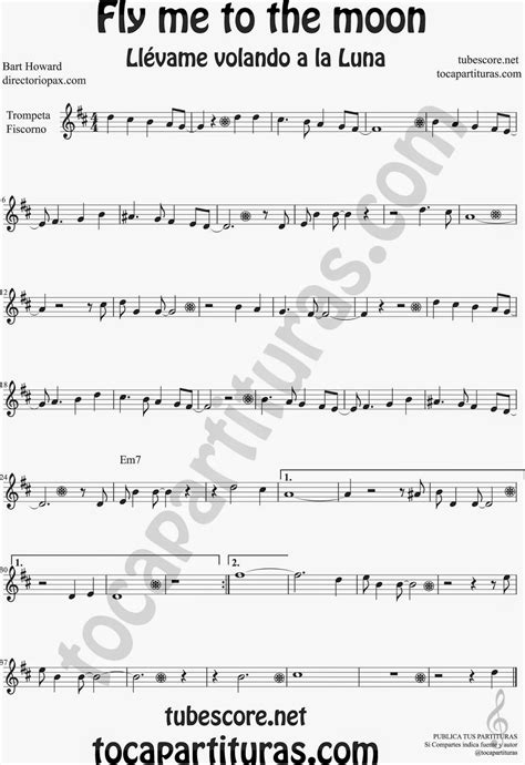 For 3 clarinets and bass clarinet (alternate alto clarinet included for clarinet 3). diegosax: Fly me to the Moon de Bart Howard Partitura de ...