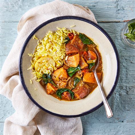 Sweet Potato Spinach Curry With Lemony Rice Recipe Gousto