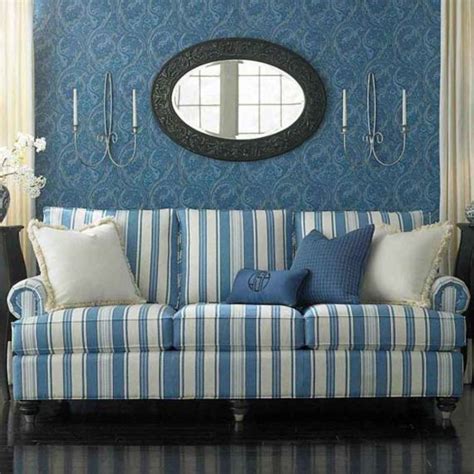 Blue And White Striped Sofa Home Furniture Design