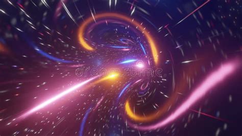 3d Render Abstract Tunnel Of Blue Orange Pink Color The Speed Of Light