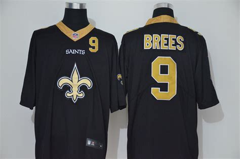 Mens New Orleans Saints 9 Drew Brees Black 2020 Big Logo Number Vapor
