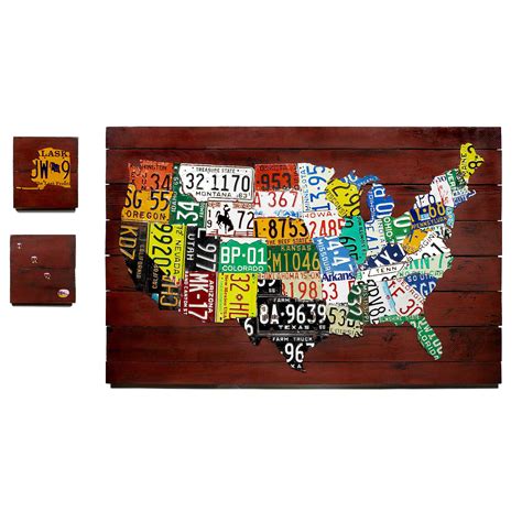 And remember, get to that chicken church early. Reclaimed License Plate Map | Decorative US License Plate ...