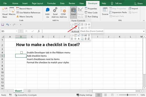 How To Make A Checklist In Excel In 5 Easy Steps