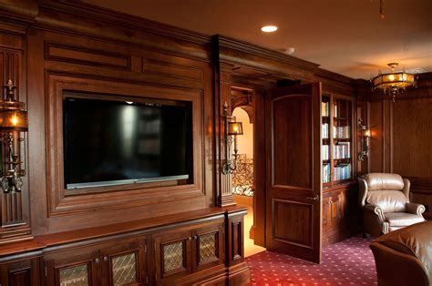 Clive Christian Cool Walnut Library With Built In Tv Modern Houses