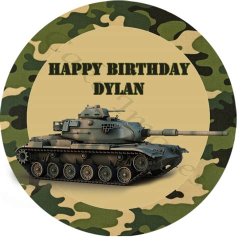 Soldier Military Camo Sargent Captain Kids Edible Image Cake Topper