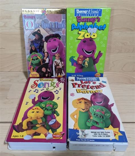 Lot Of Vintage Barney Sing Along Vhs Tapes Pretend Alphabet Once Upon A Time Picclick