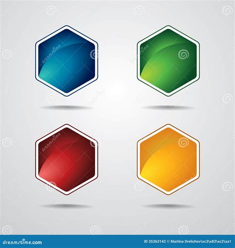 Hexagon Label Set Stock Vector Illustration Of Hegagons 35363142