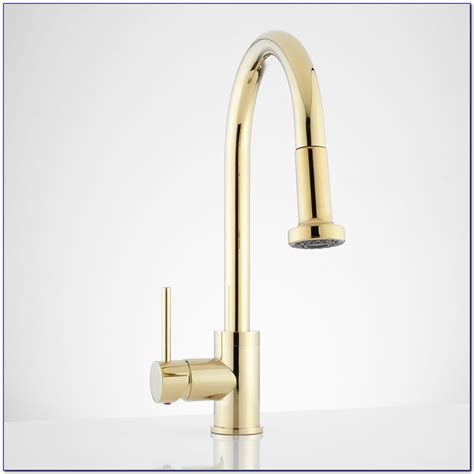 Huntington brass offers many choices of elegant kitchen faucets. Kohler Polished Brass Kitchen Faucet