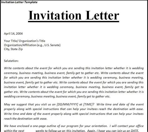 Invitation Letter Sample For Tourist Visa Usa Master Of Template