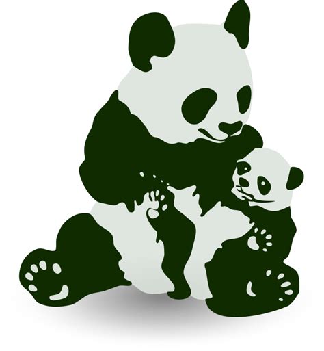 Panda And Baby Panda Openclipart