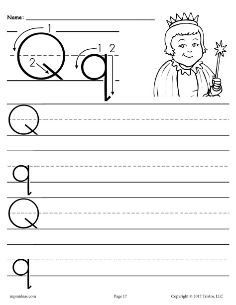 Printable Letter Q Handwriting Worksheet Handwriting Worksheets
