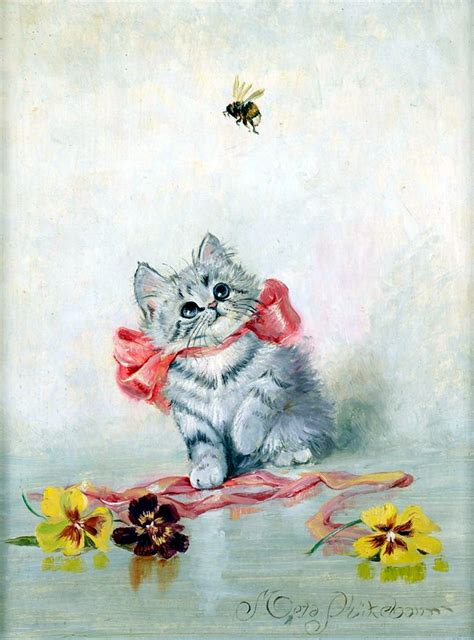 Vintage Art Kitten Cat Free Stock Photo Public Domain Pictures