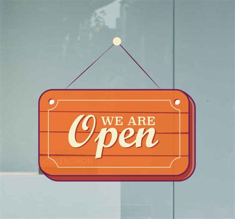 We Are Open Sign On Wood Shop Window Decal Tenstickers