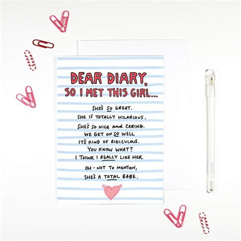 Dear Diary I Met This Romantic Card For Couple By Angela Chick