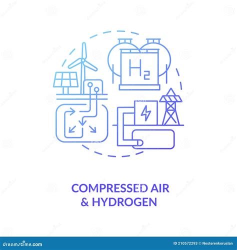 Compressed Air And Hydrogen Energy Storage System Concept Icon Stock Vector Illustration Of