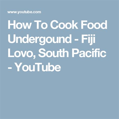 Underground Food And Cooking In Fiji Artofit