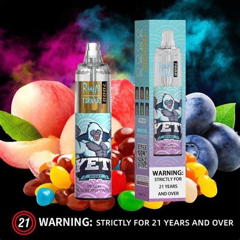Tornado Disposable 7000 Puff Peach Blueberry Candy Rechargeable
