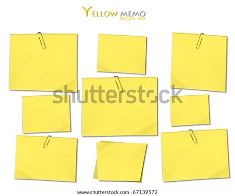 Yellow Memo Stick Paper Clip Isolated Stock Photo 67139572 Shutterstock