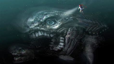 Most Mysterious Deep Sea Sounds Ever Recorded Sea Monster Art Dark Fantasy Art Scary Art