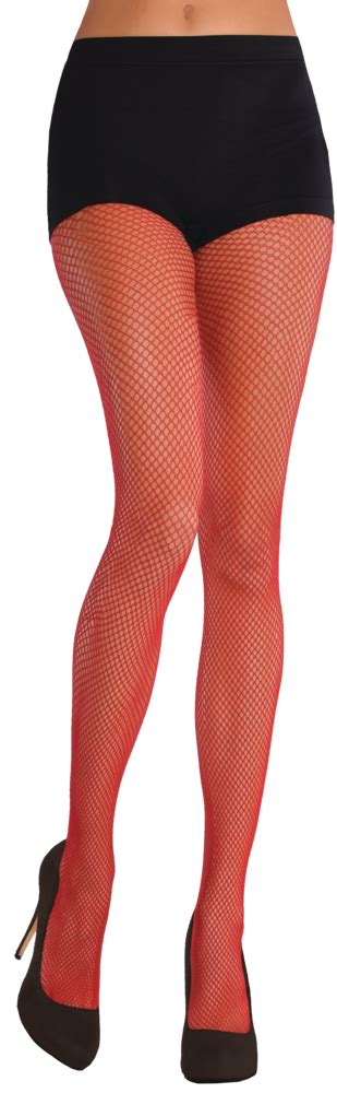 Fishnet Party Stockings Red Adult One Size Party City