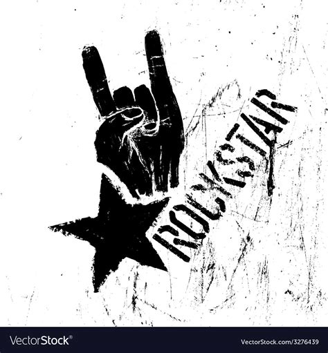 Rockstar Symbol With Rock On Gesture Royalty Free Vector