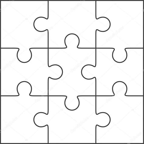 Jigsaw Puzzle Blank Template 3x3 — Stock Vector © Binik1 For Blank
