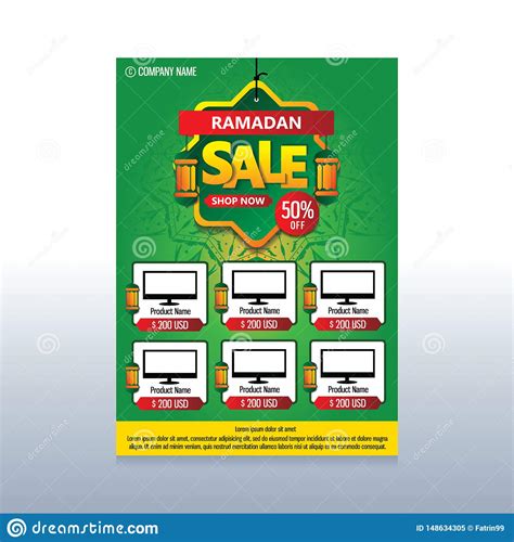 Ramadan Sale Brochure Flyer Design Vector Stock Vector Illustration