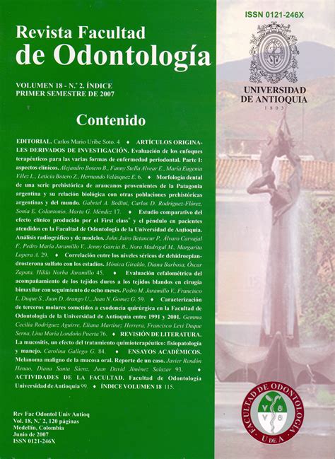 Archives Revista Facultad De Odontología Universidad De Antioquia