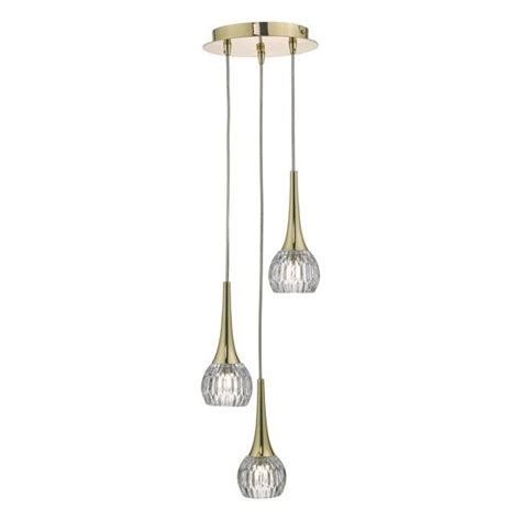 Lyall 3lt Modern Gold And Pressed Glass Pendant Cluster Cluster