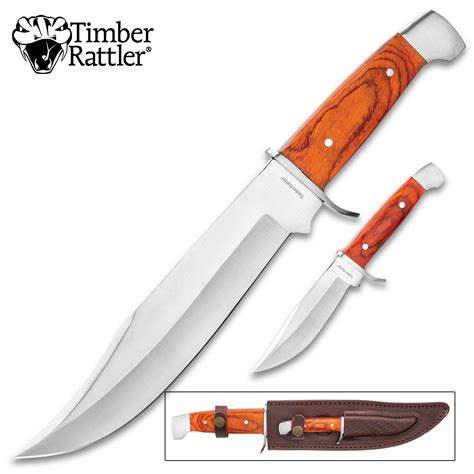 Timber Rattler 2 Piece Custom Bowie Knife Set Knives
