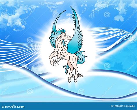The Mythological Blue Pegasus Royalty Free Stock Photo Image 12080975