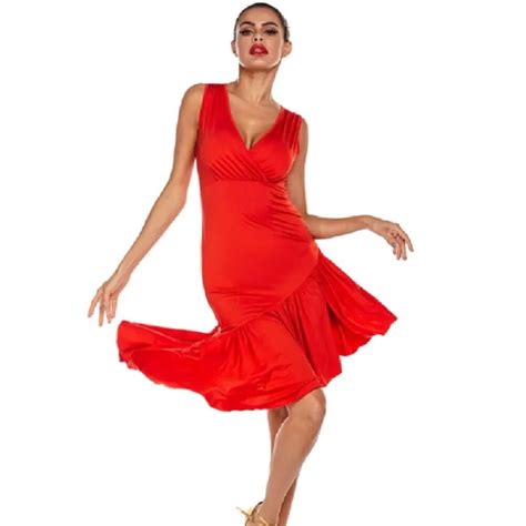 Latin Dance Practice Clothes Ballroom Dance Training Performance Bodycon Dress Sexy Female Party