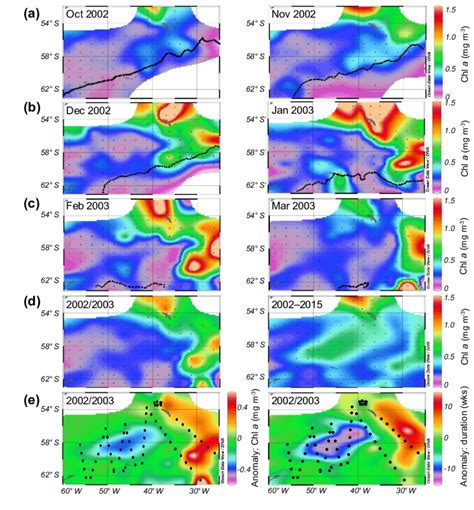 Phytoplankton Bloom Development In The Scotia Sea Monthly Mean Chl A