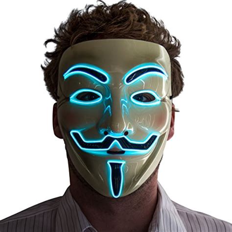 Neon Nightlife Mens Light Up V For Vendetta Guy Fawkes Mask One Size