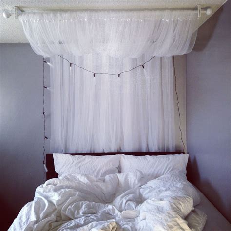 You can also make bed canopy for your bed by buying canopy frames. DIY canopy: 2 curtain rods and 2 sets of LILL sheer ...