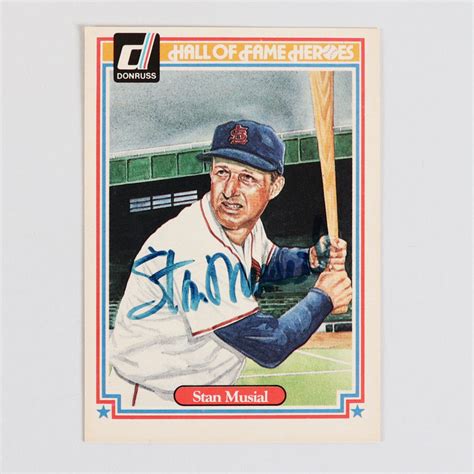 Stan Musial Signed Baseball Card Cardinals 1983 Donruss 32 Coa Jsa